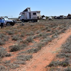 At the end of the day Sunday, and only a few vehicles onsite