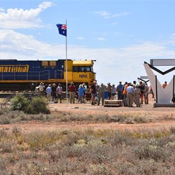 The new Memorial, the Special onsite train on the day and the new Memorial