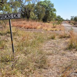 Hicks Creek causeway was dry