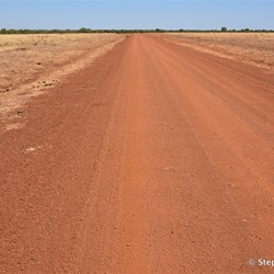 Changing terrain while heading east on the Duncan Road