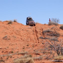 It does not look steep, but travelling down virgin dunes can be a little hairy at times
