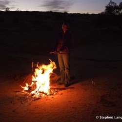 A campfire is always great in the Simpson Desert