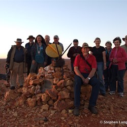 It was a very proud time for a group shot at the rock cairn on Geosurvey Hill