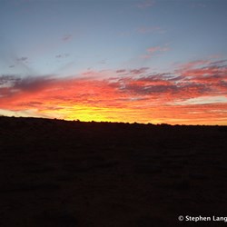 The sun sets on another day out in the Simpson