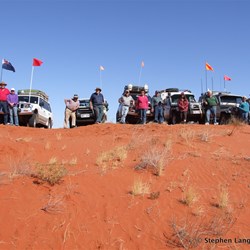 Group photo on top of a dune