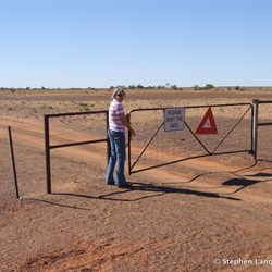 Fiona at her usual job as Gate Girl on the way to the Mac Clarke Reserve