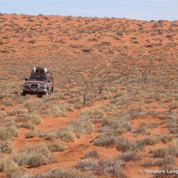 We were now forced east after a massive live dune blocked our way west