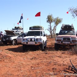 Stopped for a break to discover Ken's first sidewall puncture 