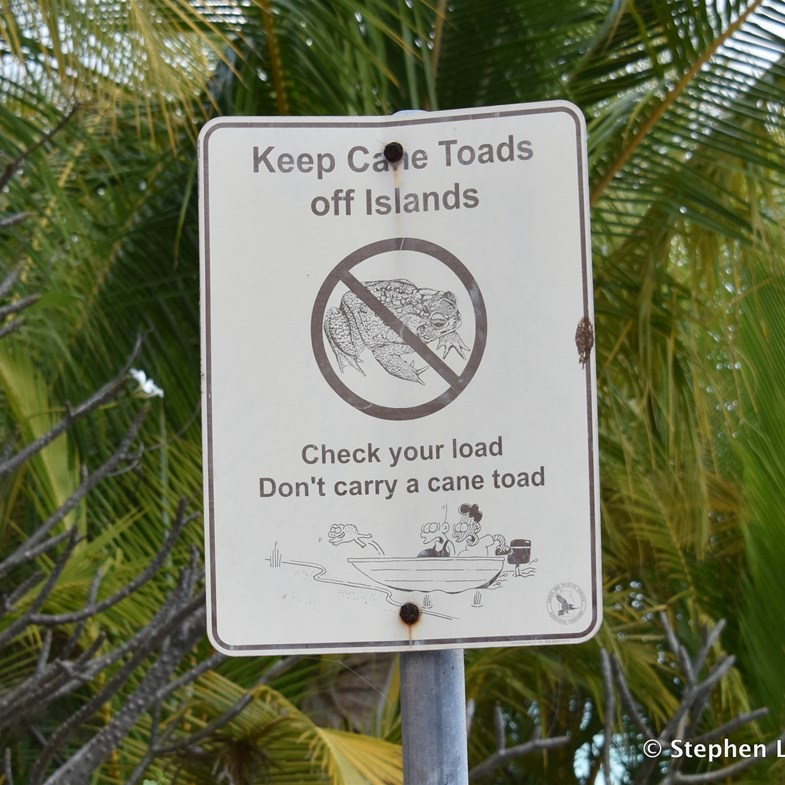 Not the usual sign to see at a boat ramp