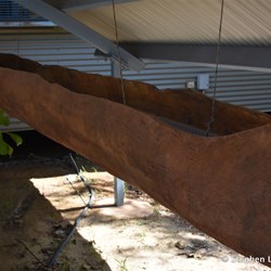 Large canoe hand made from a large tree