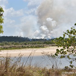 Traditional Aboriginal burn offs over the other side of Rocky Bay
