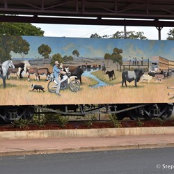 Clermont painted railway carriages 