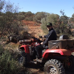Locating the first of the water holes - Near Alexander Spring