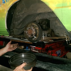 A nice surprise; the oil hadn't reached the brake linings.