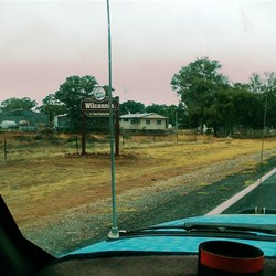 Rolling into Wilcannia and the fog is clearing.