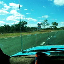 Sun shining heading into Cobar,