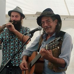 Danny (right) with one of the world's best sax offenders, who later sang the Beatles' song Norwegian Wood like Nick Drake would have.