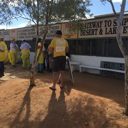 Quick beer stop at William Creek on the Oodnadatta Track