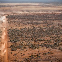 Part of the 200 plus convoy leaving Tobermorey.  Photo: Lachlan Gardiner