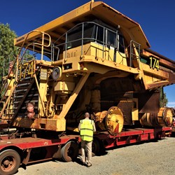 One of two Haulpaks  at Nanutarra heading down to Perth for refurbishment