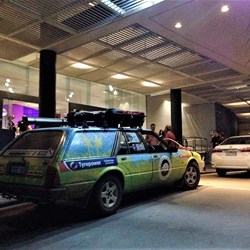 Henry rolls across the finish line in Cairns ... without the Beardies!