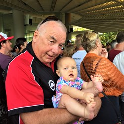 Pete with Kris's little daughter Morgan at the afterparty