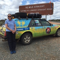 The obligatory stop at one of the most photographed road signs in Australia.