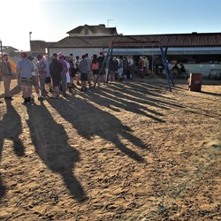 The downside of these kind of events is the queues.  Breakfast at Milparinka