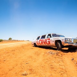 The dead limo. Should a Cadillac have that much rear camber? (c) Box Rallies