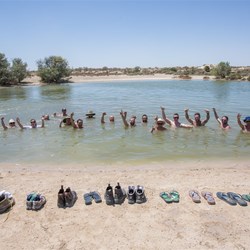 A refreshing dip at Montecollina Bore for a few teams (c) Box Rallies