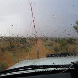 Ali's view heading east into the rain