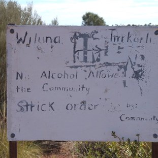 Sign at the Tjirrkarli Road intersection