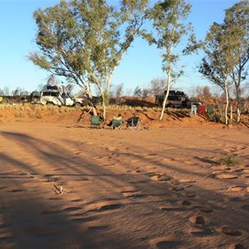 Our camp by the Yandagooge -Enjoying a refreshing beverage