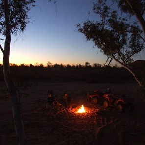 Enjoying the camp fire