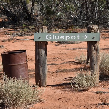 There are no shortage of signs to keep you on the right track to Gluepot Reserve