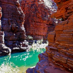First pool of water at Knox Gorge