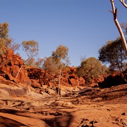The rock carvings are all over these rock walls lining the rockhole
