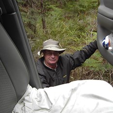 Madfisher in the drop off along side Darkie