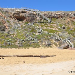 The stairs that now lead down to the Ethel wreck