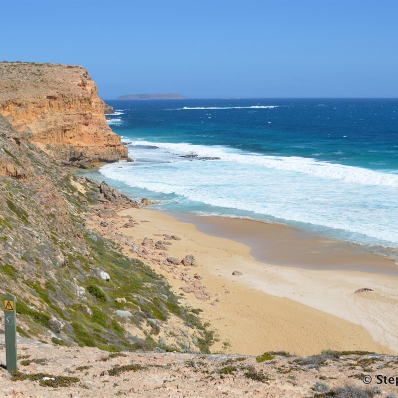 Looking down to Ethel Beach