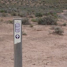 A Mawson Trail marker.