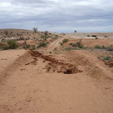 Numerous washouts were encounered.