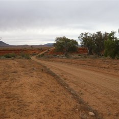 Coming into a creek bed.