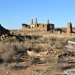 Looking towards the old Waukaringa Hotel ruins 