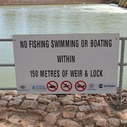 Warning sign at Lock 8