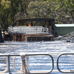 Lock 5 Weir submerged during flooding 