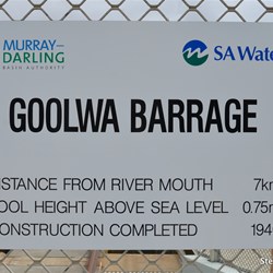 Sign at the Goolwa Barrage