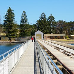 Salt water on the left and fresh water on the right at the Goolwa Barrage