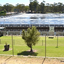 Blanchetown Weir in times of flooding of the Murray