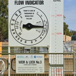 Each of the Locks in South Australia show the daily water flow